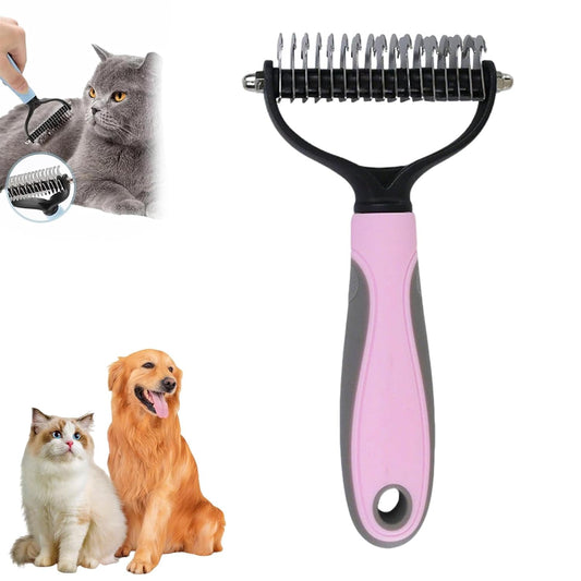 Dematting & Grooming Tool – Pet Shedding & Detangling Brush for Dogs & Cats