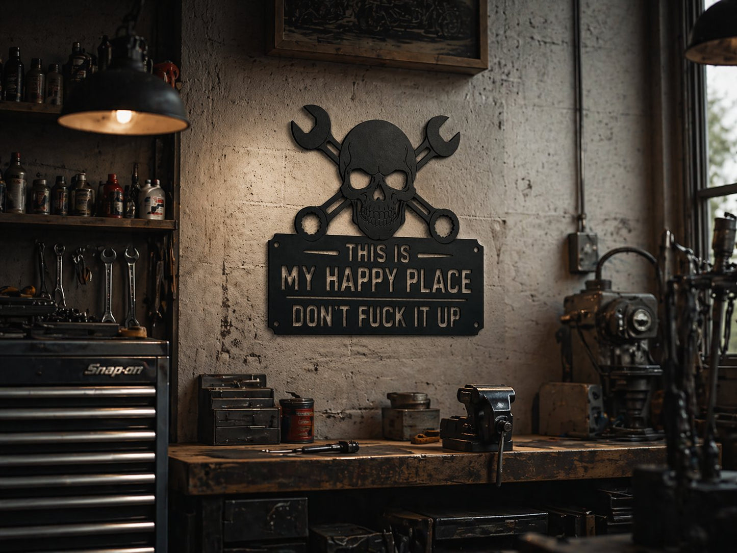 ⚡Hot Sale 49% OFF-💀🛠️"This Is My Happy Place" Metal Wall Art Sign🔥