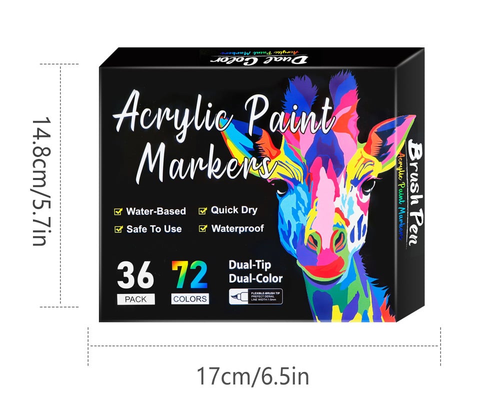 🔥 Dual Tip Acrylic Paint Pen Marker - 24/48/72 Colours