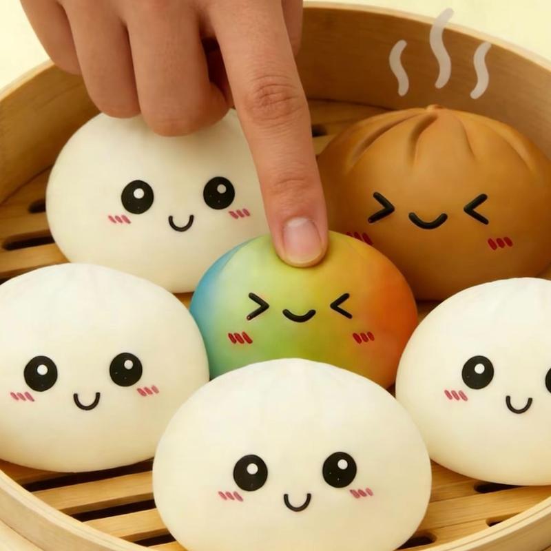 🏆Only $9.99 Last Day Promotion! - Expressive Dumpling Squishy - Blind Box, Mysecret Bun Fidget Toy