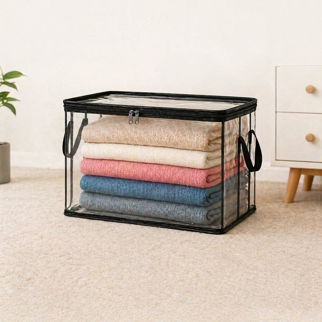 📦Large Heavy-Duty Clear Storage Bag for Clothes, Bedding & Moving