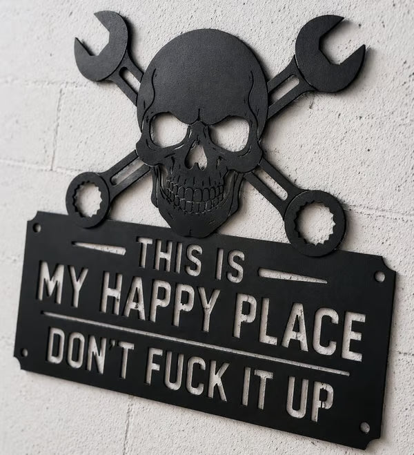 ⚡Hot Sale 49% OFF-💀🛠️"This Is My Happy Place" Metal Wall Art Sign🔥