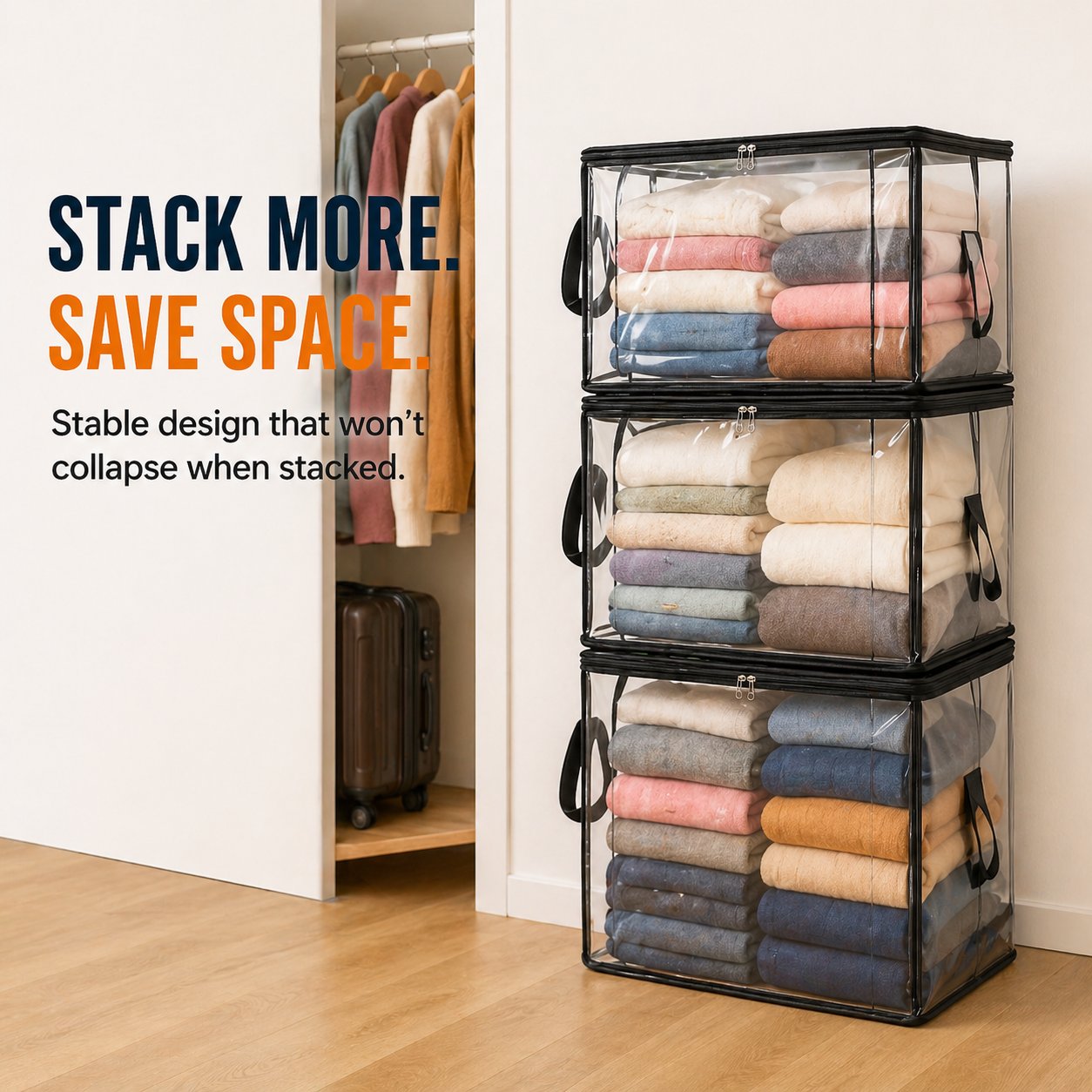 📦Large Heavy-Duty Clear Storage Bag for Clothes, Bedding & Moving