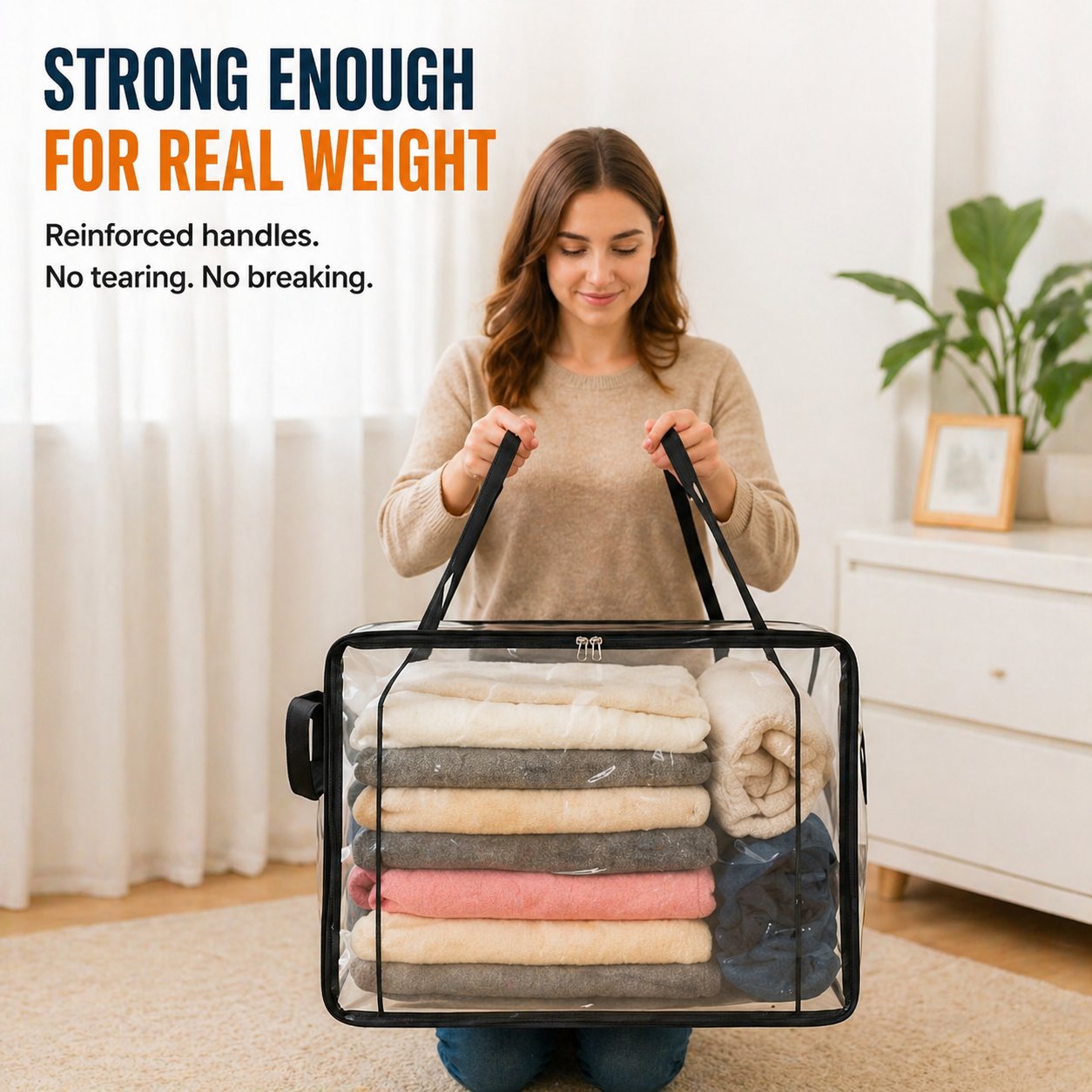 📦Large Heavy-Duty Clear Storage Bag for Clothes, Bedding & Moving