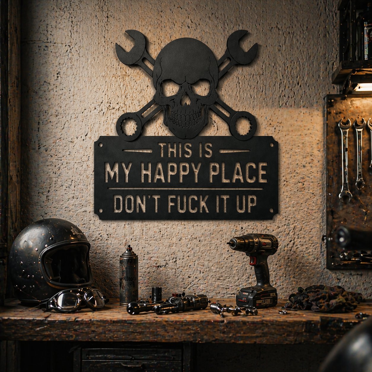 ⚡Hot Sale 49% OFF-💀🛠️"This Is My Happy Place" Metal Wall Art Sign🔥