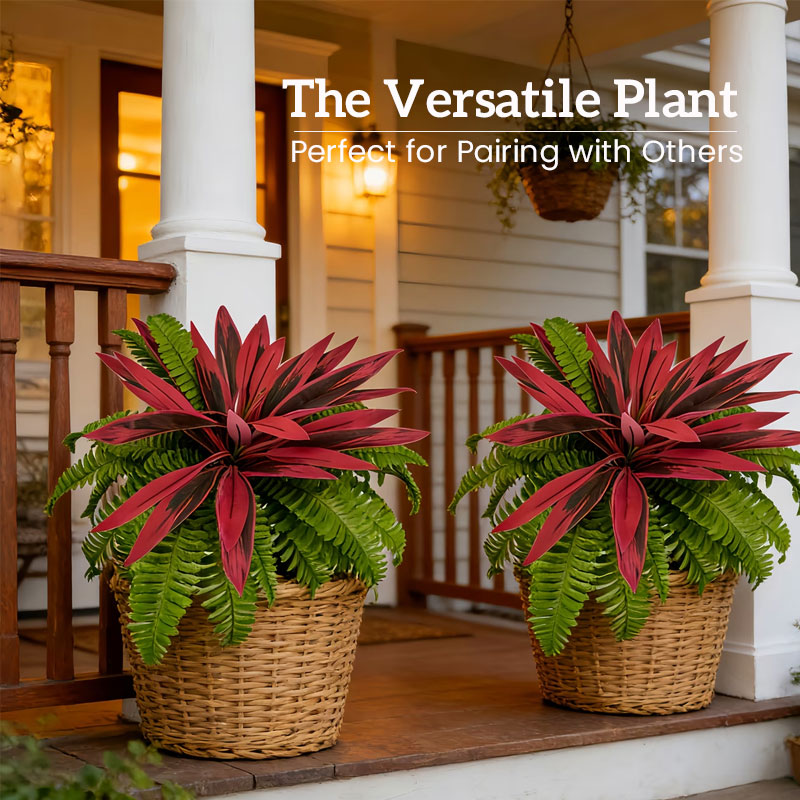 🔥HOT SALE!  - 🏡🌿Artificial Red Cordyline Ti Plant – No-Fuss Year-Round Vibrant Foliage!