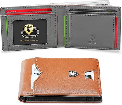 GSOIAX Minimalist Genuine Leather RFID Blocking Wallet – Slim & Stylish Card Holder
