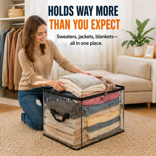 📦Large Heavy-Duty Clear Storage Bag for Clothes, Bedding & Moving