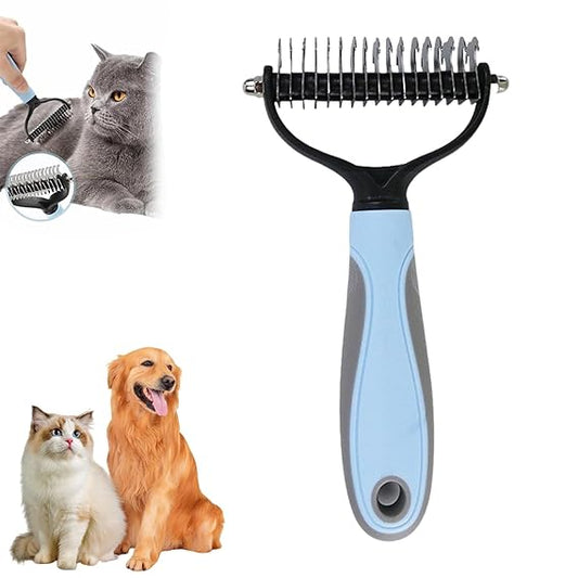 Dematting & Grooming Tool – Pet Shedding & Detangling Brush for Dogs & Cats