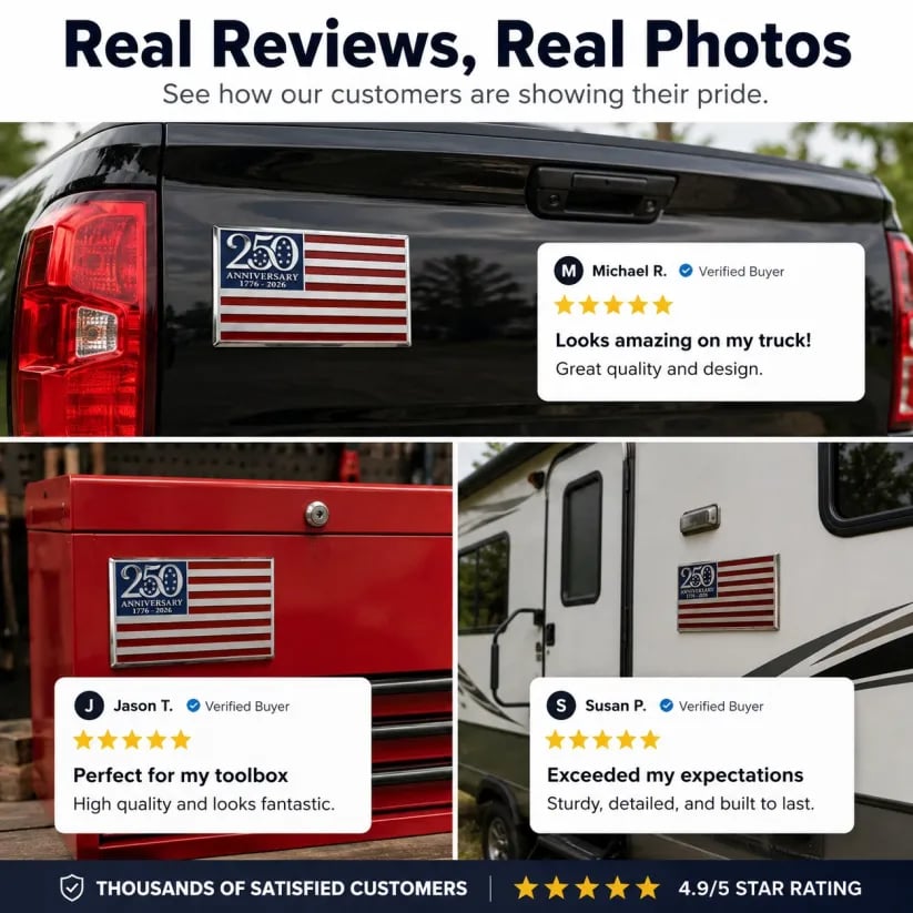 🔥Independence Day 49% OFF- 🇺🇸250th Anniversary Metal Flag Emblem Sticker
