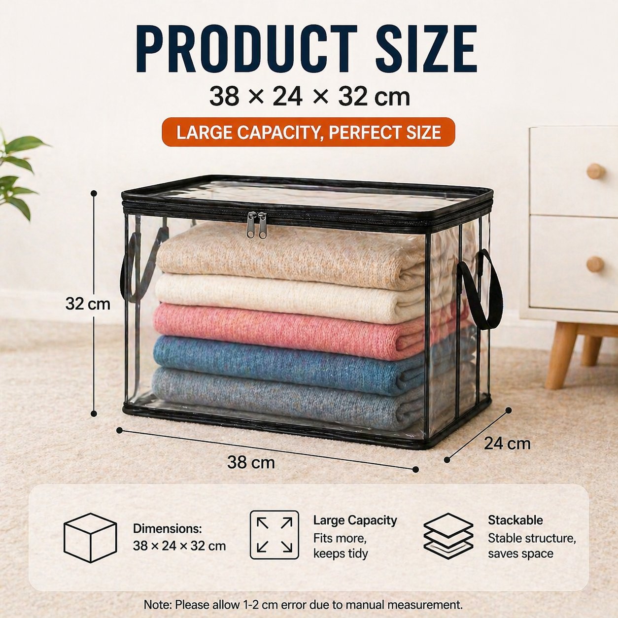 📦Large Heavy-Duty Clear Storage Bag for Clothes, Bedding & Moving