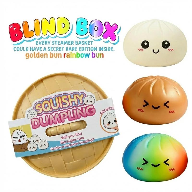 🏆Only $9.99 Last Day Promotion! - Expressive Dumpling Squishy - Blind Box, Mysecret Bun Fidget Toy