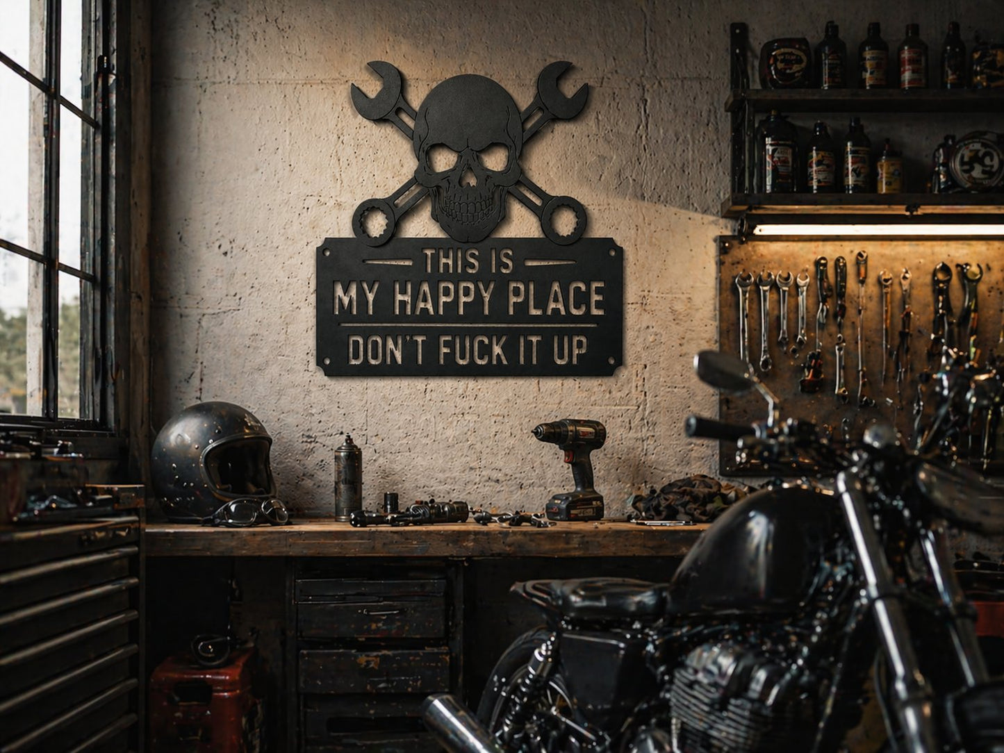 ⚡Hot Sale 49% OFF-💀🛠️"This Is My Happy Place" Metal Wall Art Sign🔥