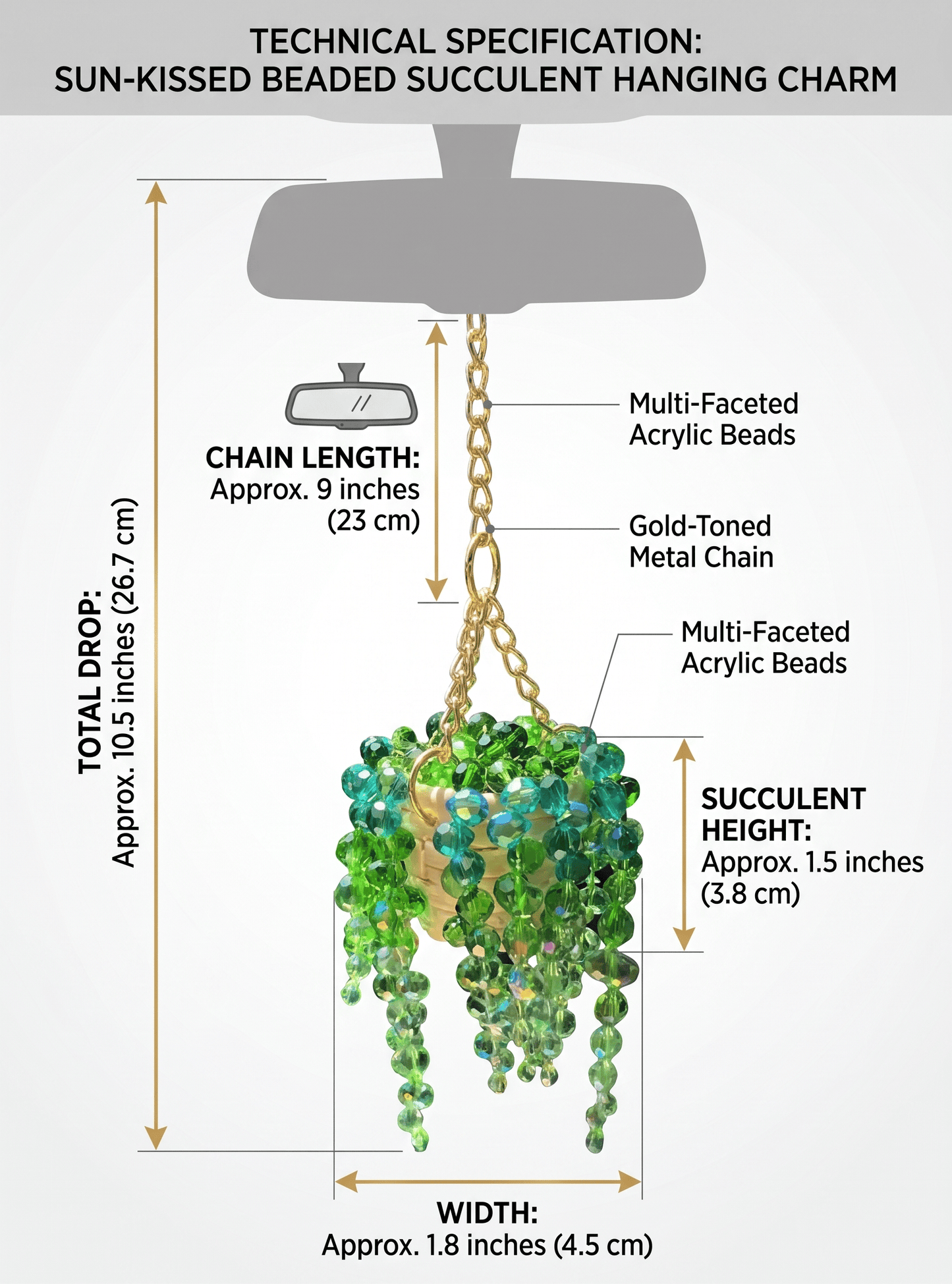 🚗LAST DAY 49%OFF - 🌿Crystal Sun Catcher Succulent Charm – Add Sparkle to Your Car & Space ，A Perfect Gift for Car & Home Lovers