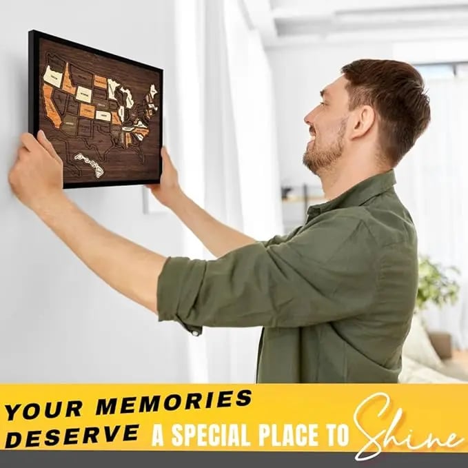🔥Wooden USA Travel Map Puzzle🧩