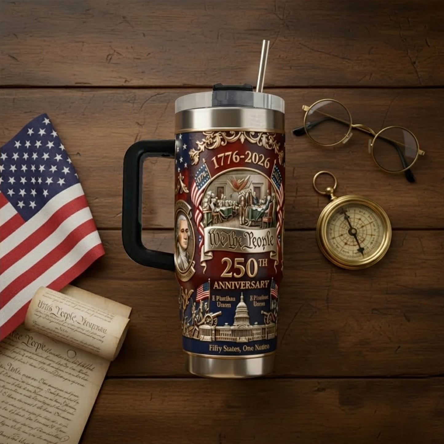 U.S. 250th Anniversary Commemorative Travel Tumbler