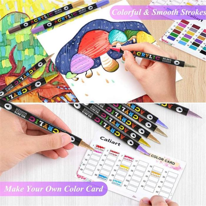 🔥 Dual Tip Acrylic Paint Pen Marker - 24/48/72 Colours