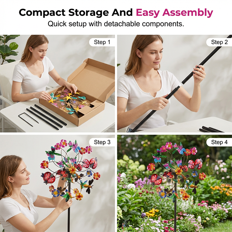 🌸Spring Sale 50% OFF🌬️🎡 Solar-Powered Wind Spinner for Garden