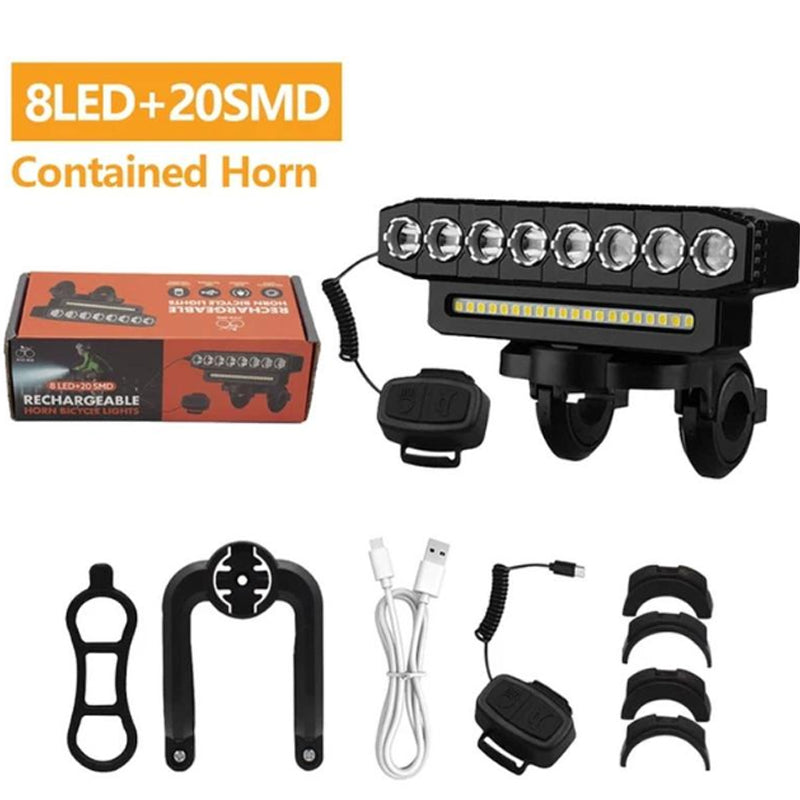📢📢40% OFF !! ⏰Rechargeable 28-LED Bicycle Headlight with Horn